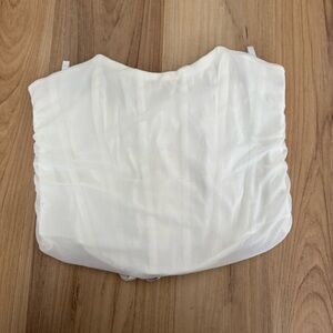White Corset Tie Back Strapless Top